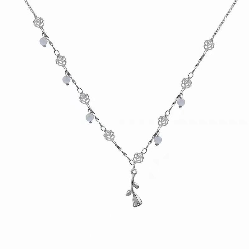 Retro Rose Stitching Female Sweet Fresh Mori Pendant Necklaces