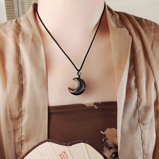 Moon Black Cat Eye National Style Necklaces