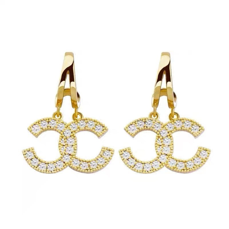 Women's Alphabet Letter High-grade Light Luxury Double Earrings
