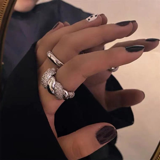 Twist Design Inlaid Zirconium Fashionable Affordable Rings