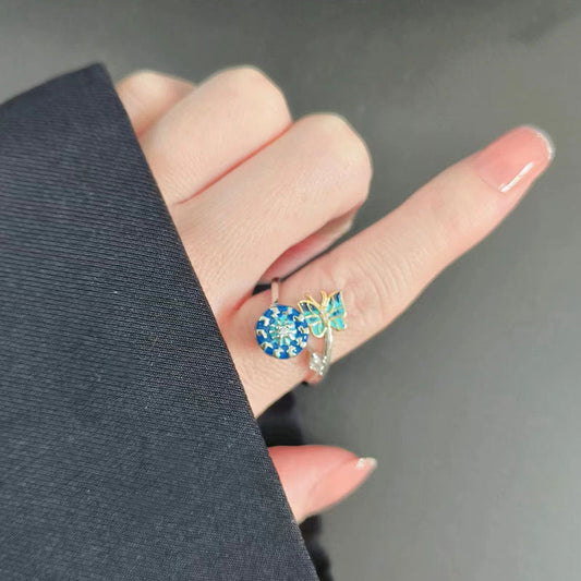 Opening Adjustable Butterfly Flower Can Be Rings
