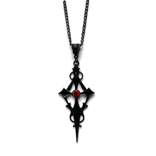 Black Pointed Cross Vampire Gothic Jewelry Necklaces