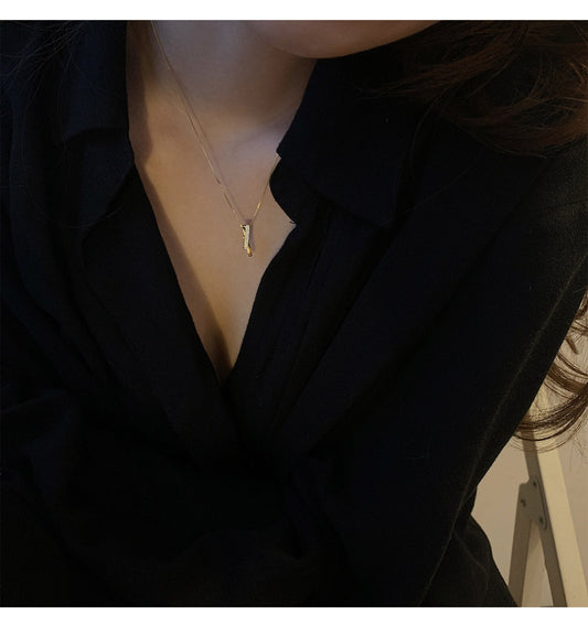 Women's Sterling Sier Geometric Buckle Simple Clavicle Chain Necklaces