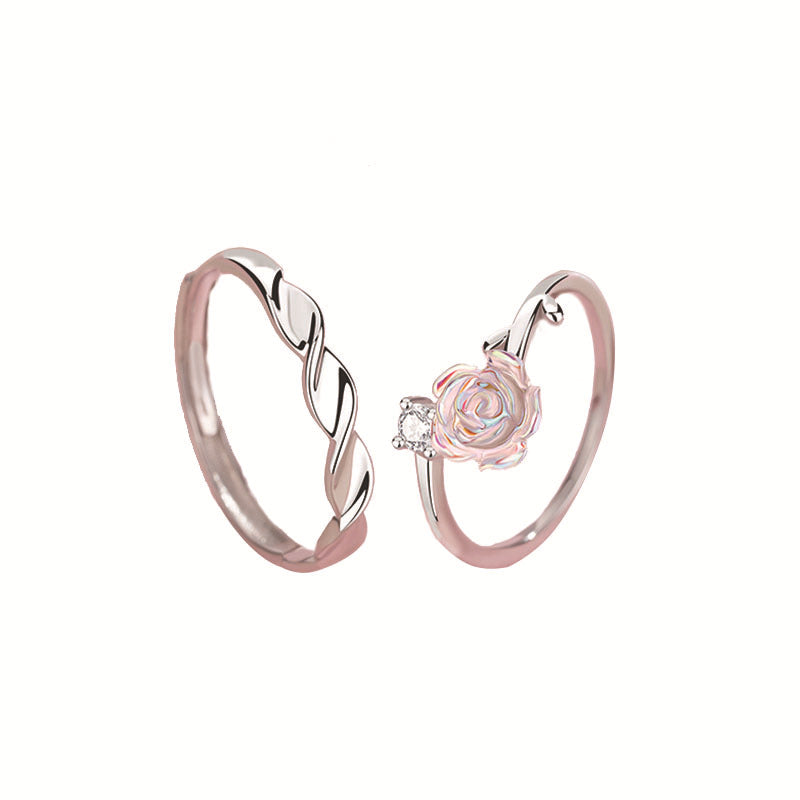 Couple Sterling Sier Korean Style Simple Rings