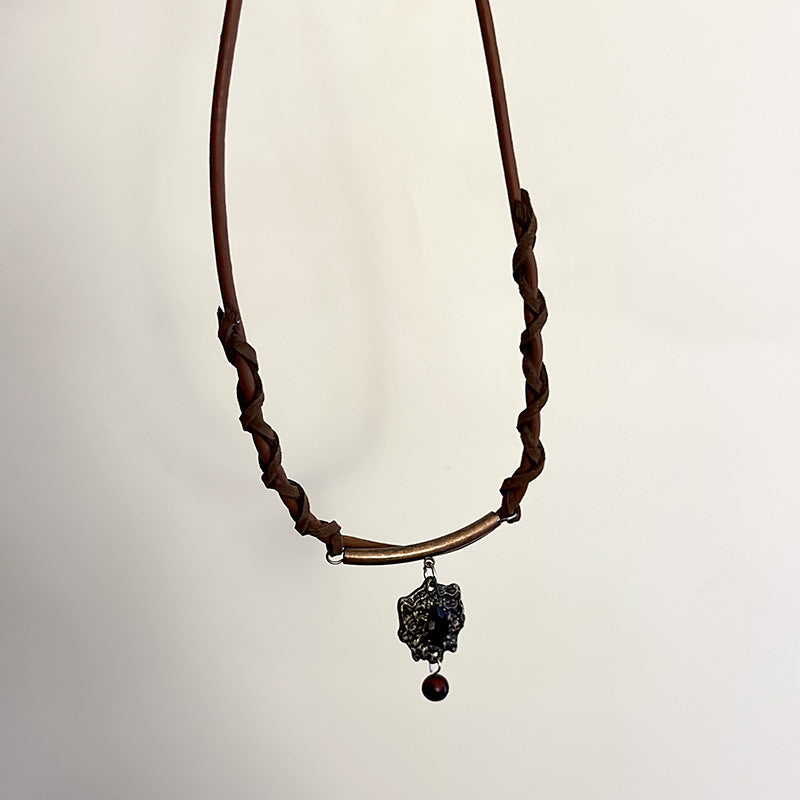 Natural Tigereye Beaded Clavicle Chain Female Ancient Necklaces