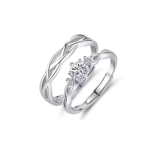 Pair Niche Wedding Proposal Diamond Green Rings