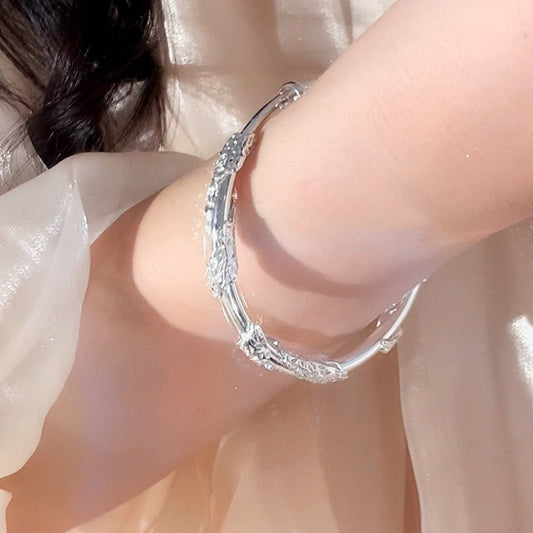 Women's Flower Push-pull Simple Sier Lovesick String Bracelets