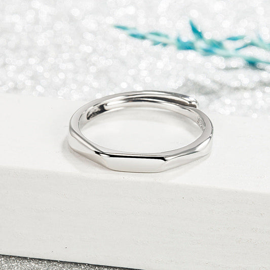 Simple And Irregular Rhombus Glossy Special Interest Light Luxury Rings