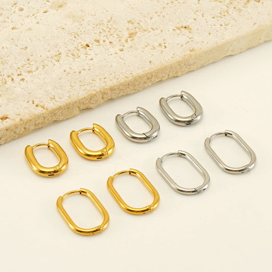 Titanium Steel Batch Flower Ear Clip Earrings