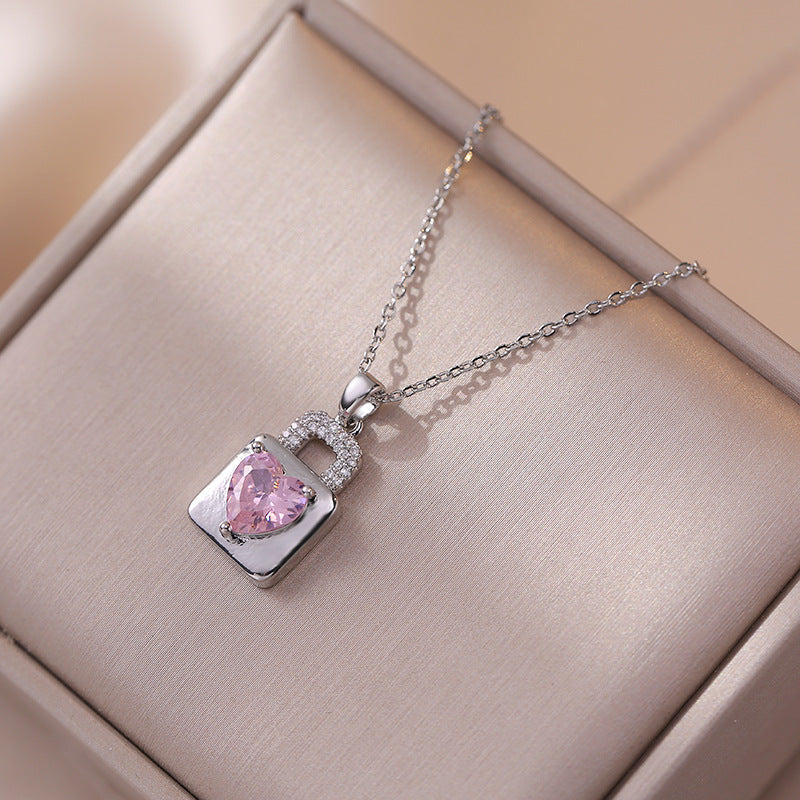 Women's Colorful Zircon Geometric Special Interest Light Luxury Design Pendant Necklaces