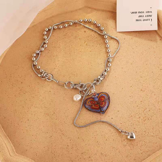Minority Design Glass Pearl Big Love Trendy Necklaces