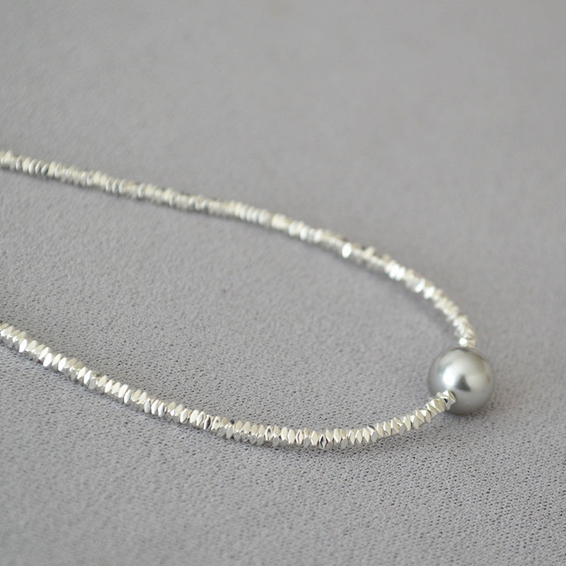 Sier Beaded Simple Short Temperamental Clavicle Necklaces