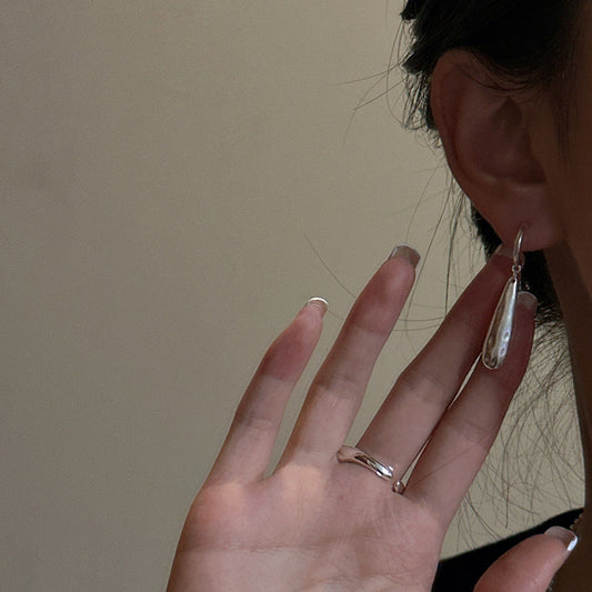 Sier Korean Style Niche Texture Water Earrings