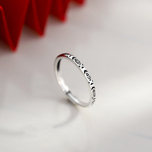 Sier-plated Index Finger Simple Female Niche Over Little Rings