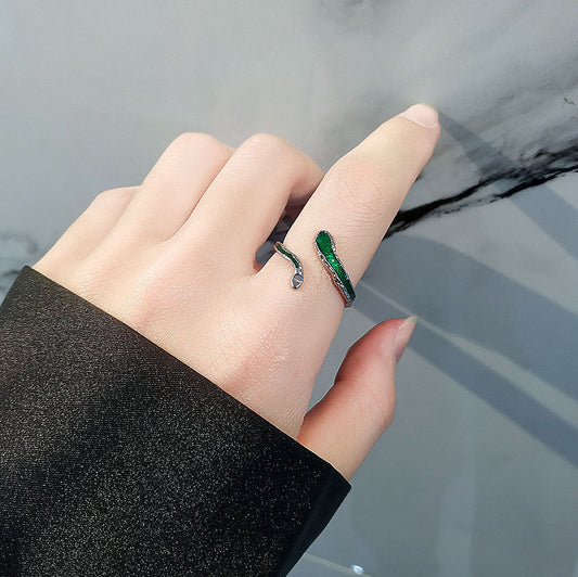 Ornament Personality Snake-shaped Open Design Sense Rings