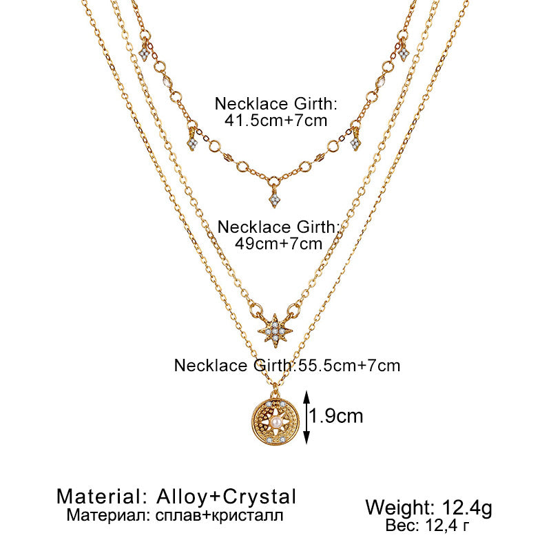 Women's Fashion Geometry Pattern Stars Snake Chain Necklaces