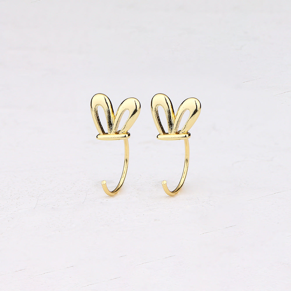 Children's Rabbit Ears Simple Cute Smart Hollow Mini Small Earrings