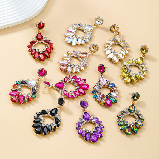 Women's Crystals Exaggerated Rhinestone Full Diamond Bohemian Earrings