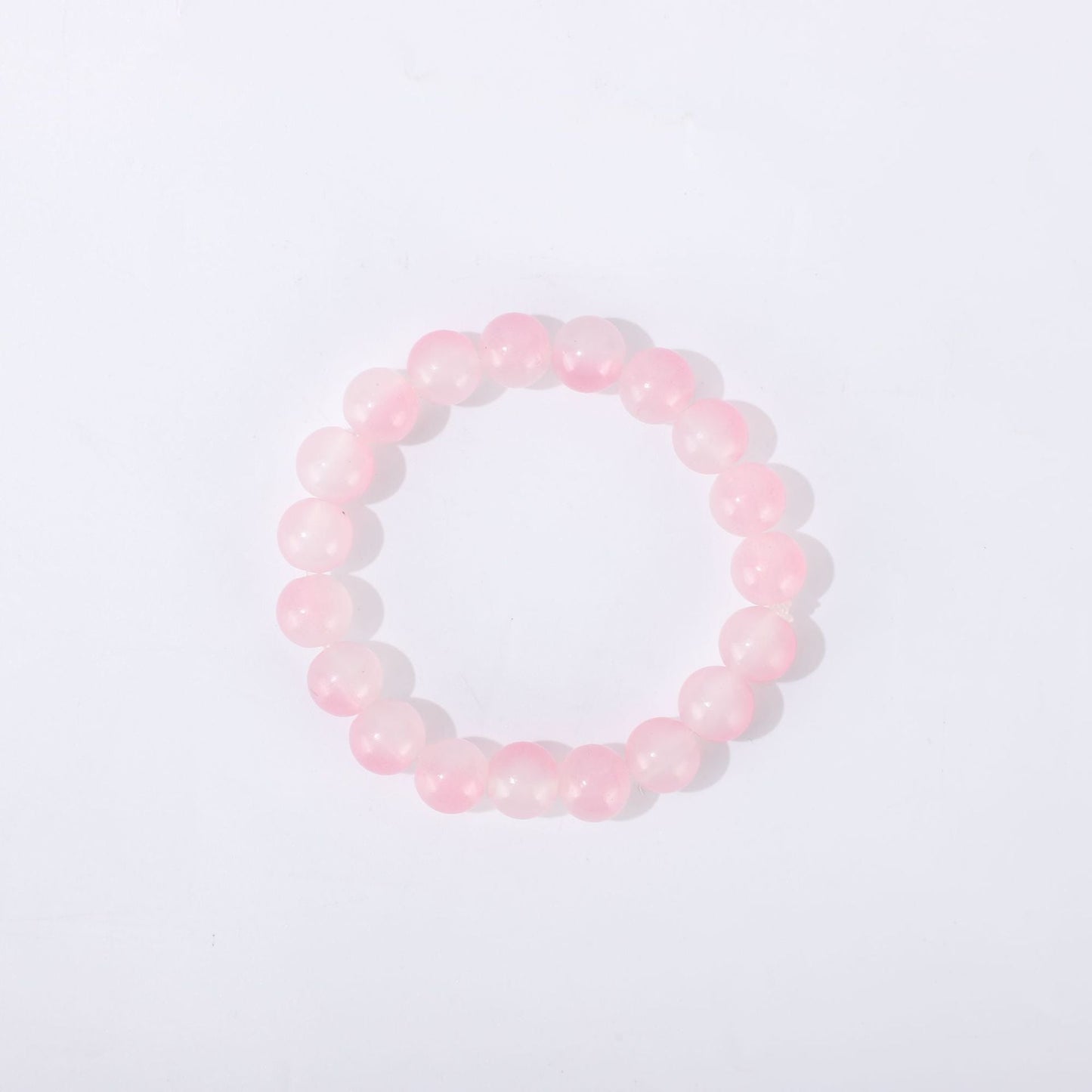 Women's Fresh Pink Colored Glaze Beads Simple Fashion Live Broadcast Bracelets