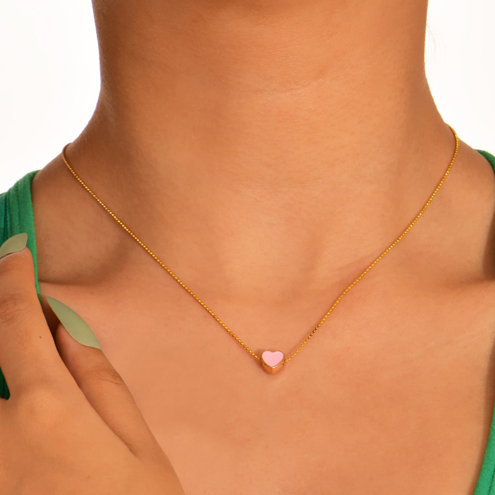 Personalized Oil Drop Peach Heart Pendant Necklaces