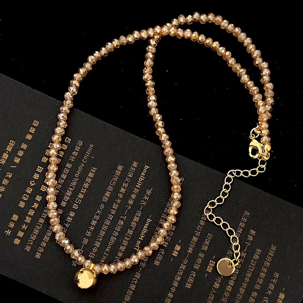 Women's & Men's Protection Glass Pearl Hip Hop Niche Crystal Necklaces