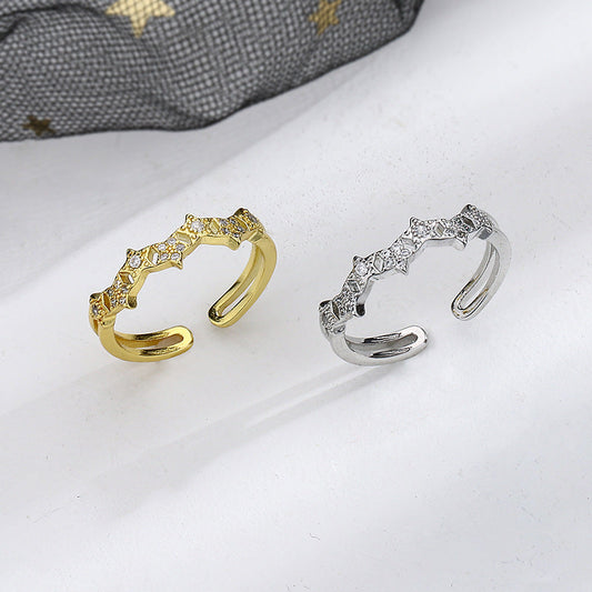 Exquisite Full Diamond Super Fairy Shining Star Rings