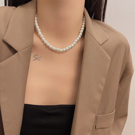 French Style Classic Pearl Minimalist Clavicle Necklaces