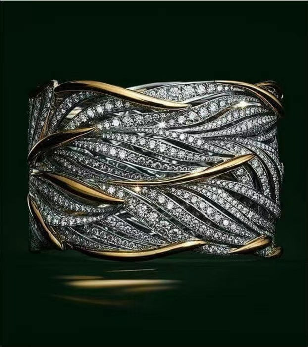 Women's & Men's & Ornament Fashion Luxurious Exaggerating Full Diamond Loop Rings