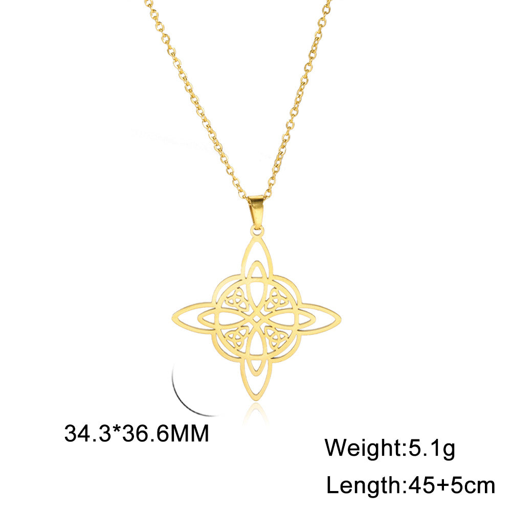 Korean Style Personalized Witch Celtic Triangle Pendant Necklaces