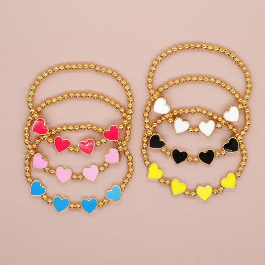 Women's Bohemian Style Vintage Golden Balls Solid Color Love Bracelets