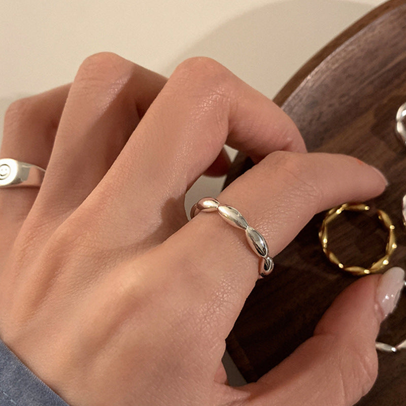 Grain Fine Circle Open Design Personality Rings