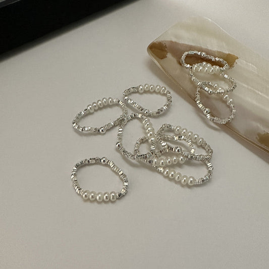 Sterling Sier Small Pieces Of Pearl Rings
