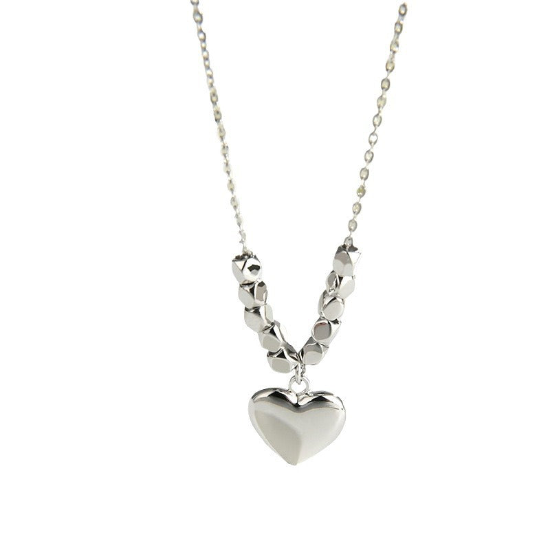 Women's Sier Heart Clavicle Chain Niche Sweet Necklaces