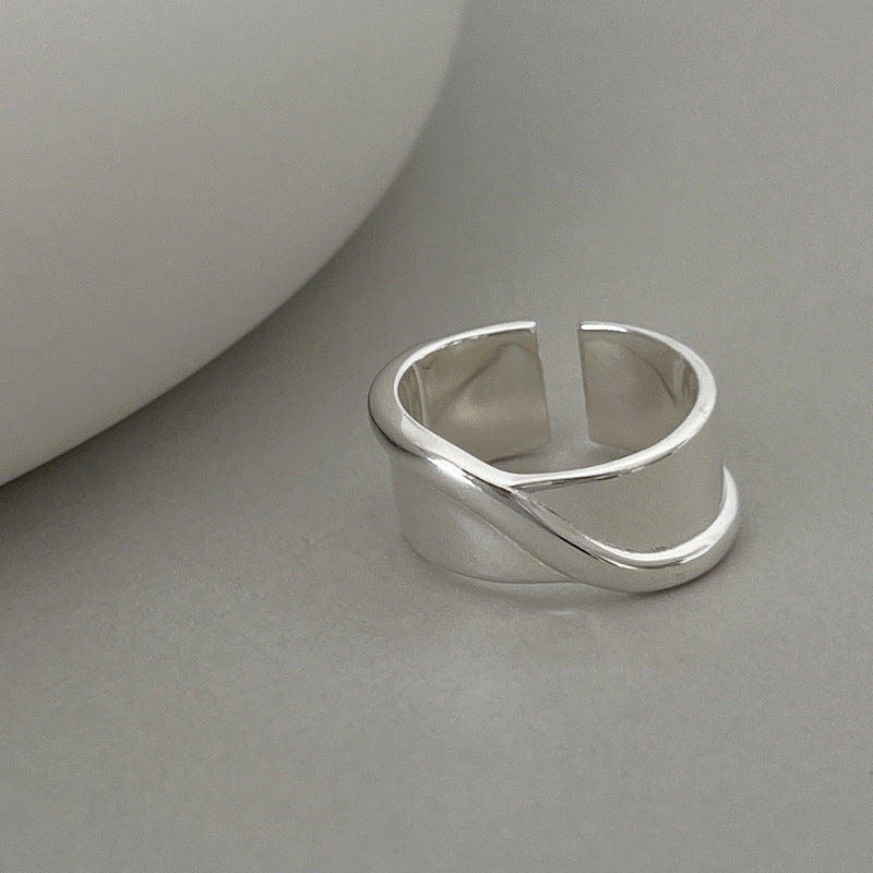 Glossy Wide Female Minimalist Stylish Simple Rings