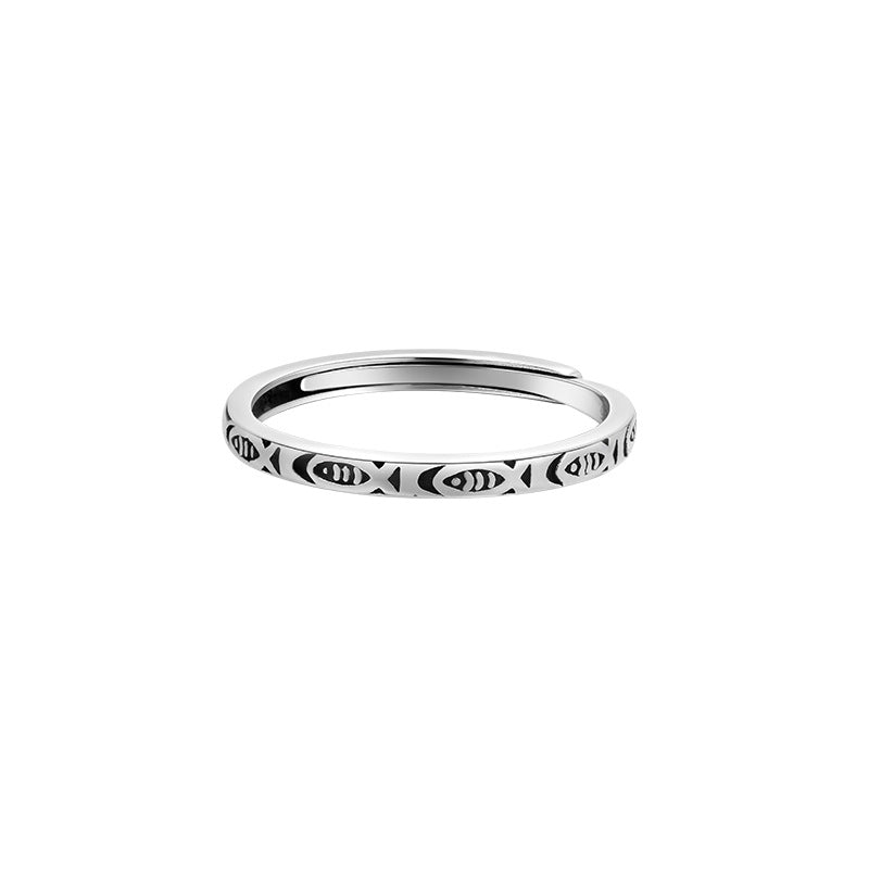 Sier-plated Index Finger Simple Female Niche Over Little Rings