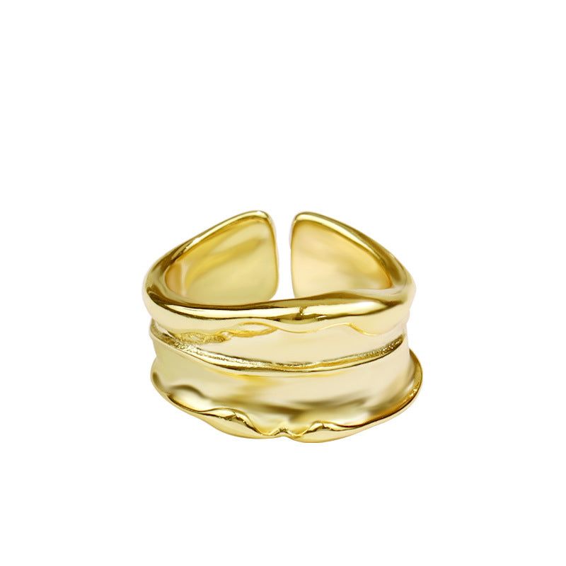 Pattern Female Simple Style Concave Disco Rings