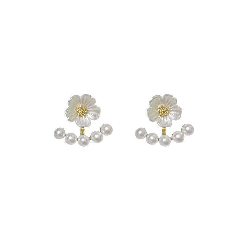 Flower Mori Style High-grade Temperament Pearl Earrings