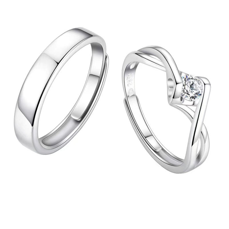 Women's & Men's & Sterling Sier Pairs Of Fashion Rings