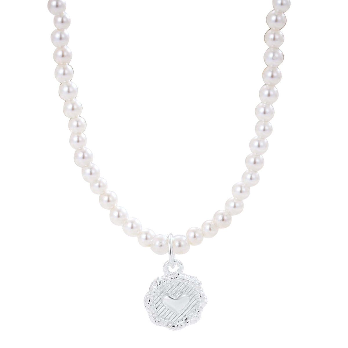 Women's Sterling Sier Pearl Heart Temperamental Minority High-grade Ornament Light Necklaces