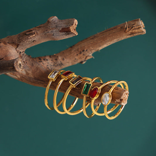 Fine Circle Personality Titanium Steel Gold Rings