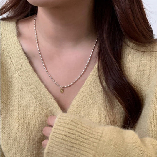 Women's Letter Light Luxury Minority Style Sier Sweater Clavicle Chain Necklaces