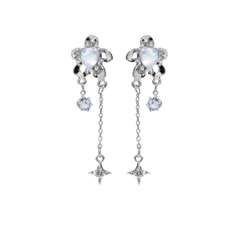 Romantic Rose Fresh Ear Temperamental Tassels Earrings