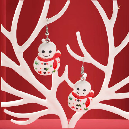 Christmas Cute Cartoon Sweet Tree Snowman Earrings