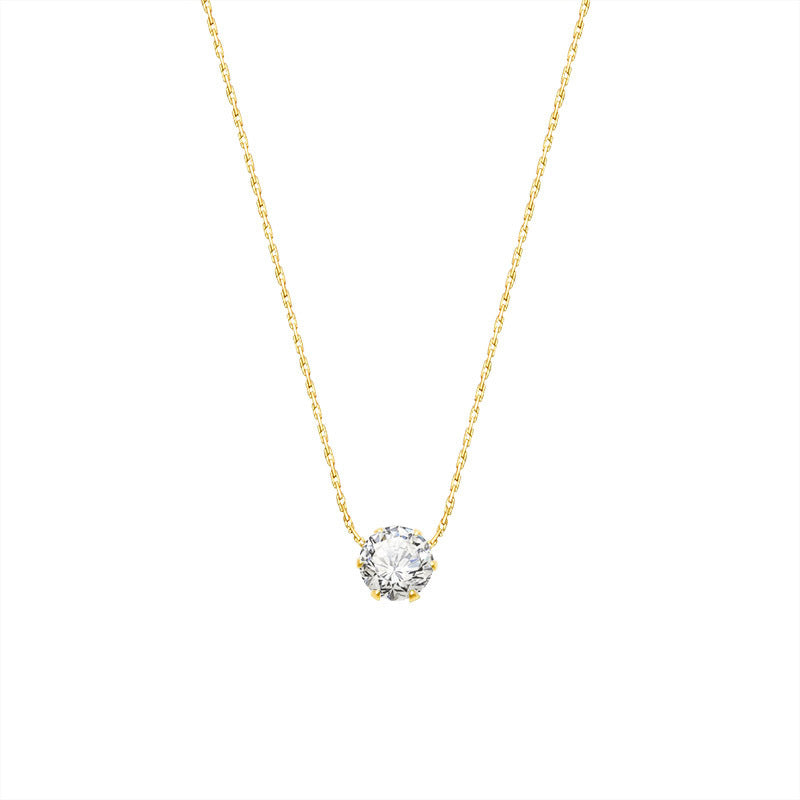 Women's No Fading Single Diamond For Summer Fashion Simple Girlfriends Necklaces
