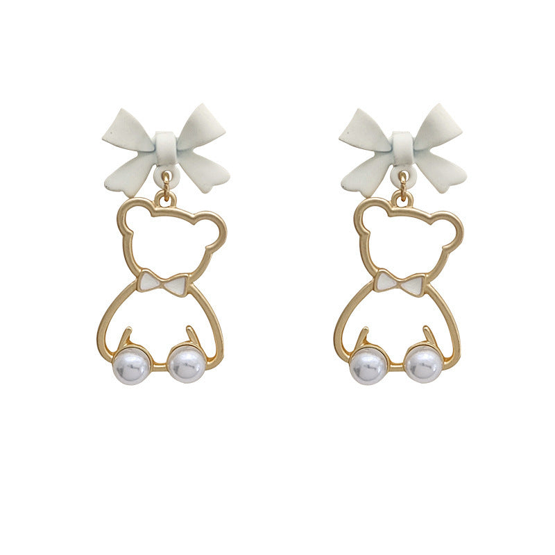 Cute Cartoon Cutout Bear Ear Sweet Earrings