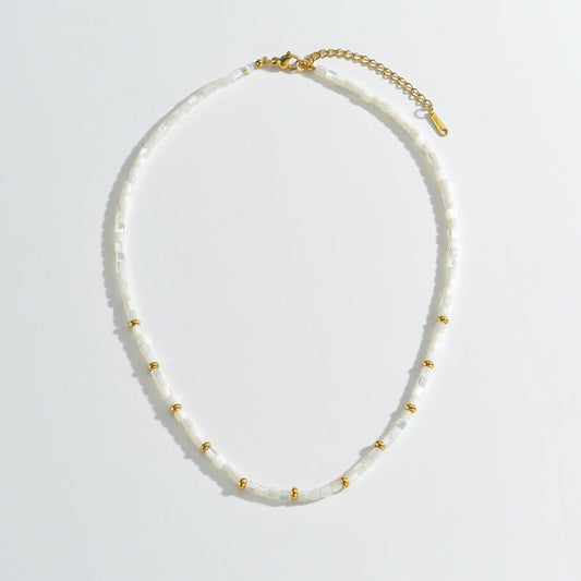 Women's Style Beige Beaded For Design Handmade Necklaces