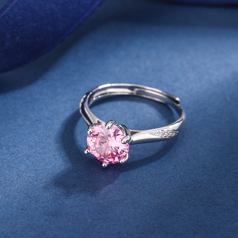 Streaming Drainage Welfare Pink Crystal Diamond Rings