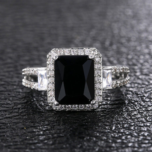 Men's Innovative Shi Accessories Black Zircon Rings