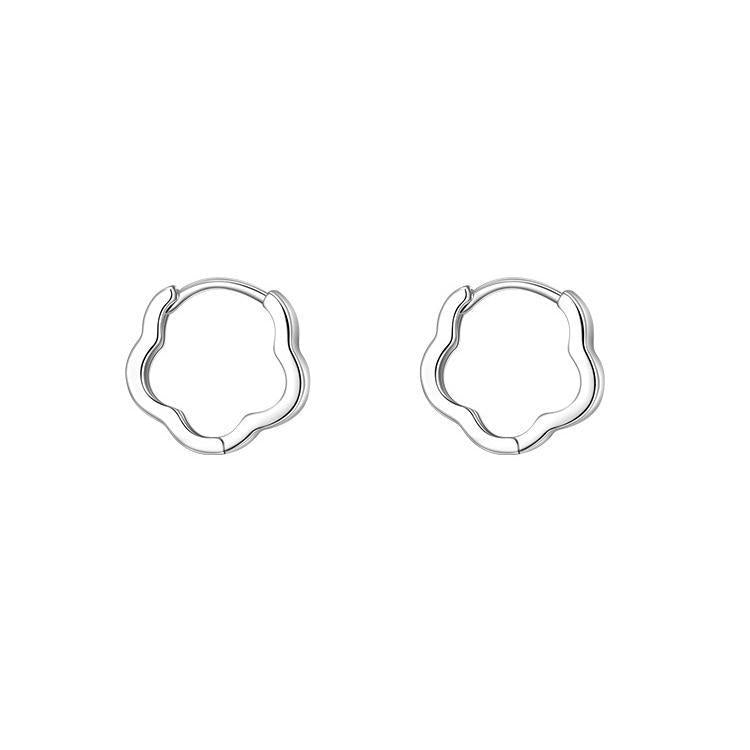 Sterling Sier Flowers Ear Clip Female Earrings