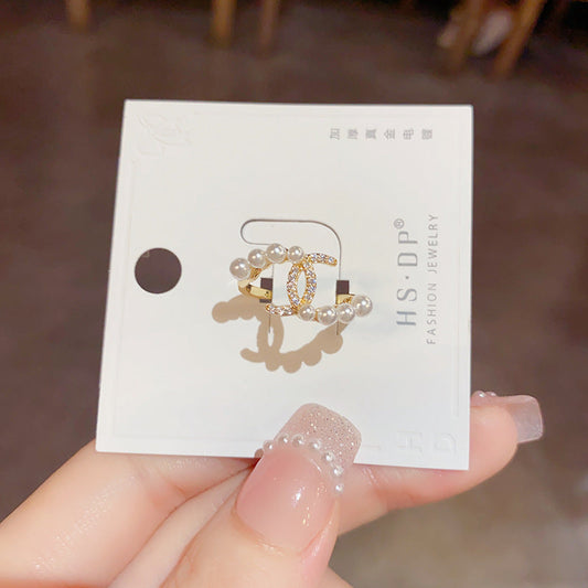 Style Pearl Zircon Double Personalized Niche Rings